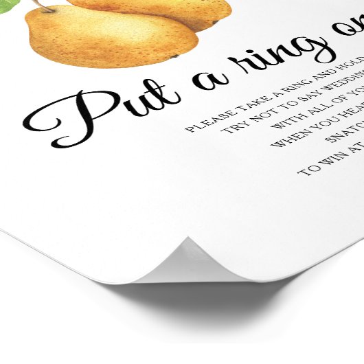Pear bridal shower Put a ring on it game ポスター (角)