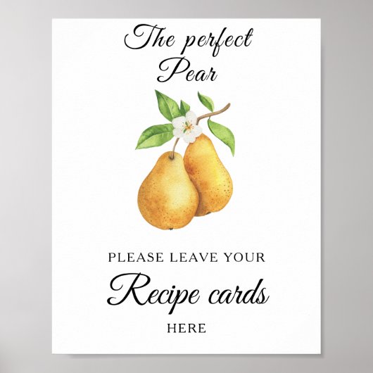 Pear bridal shower Your recipe card here ポスター (正面)