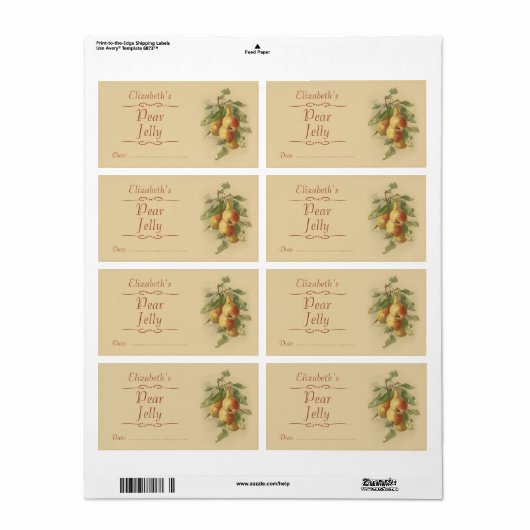 Pear Canningラベル ラベル (フルシート)