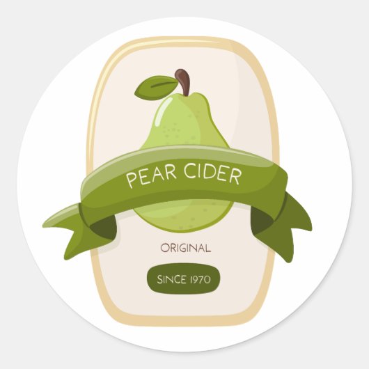 Pear cider bottle label ラウンドシール (正面)
