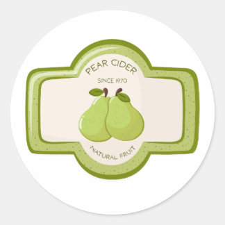 Pear cider bottle label ラウンドシール