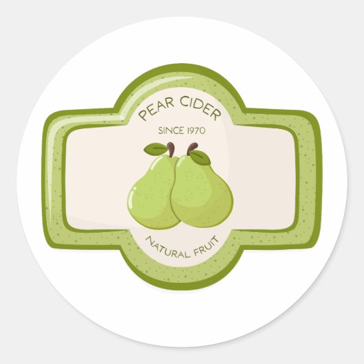 Pear cider bottle label ラウンドシール (正面)