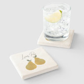 Pear Fruit Illustration  ストーンコースター (横)