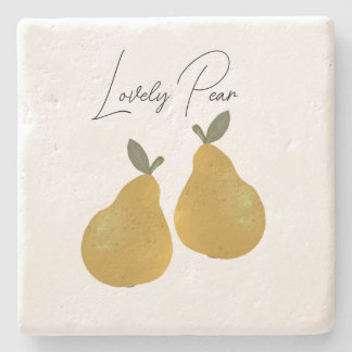 Pear Fruit Illustration  ストーンコースター