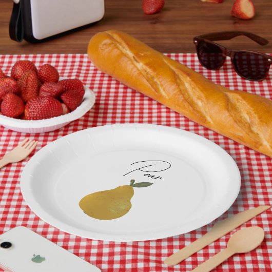 Pear Fruit Illustration  ペーパープレート (ピクニック)