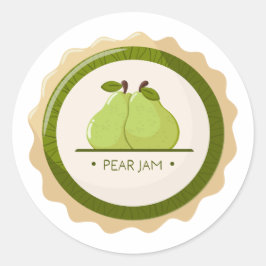 Pear jam jar label ラウンドシール