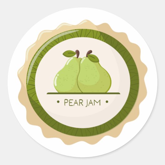 Pear jam jar label ラウンドシール (正面)