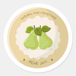 Pear Jam Jar Round Label ラウンドシール