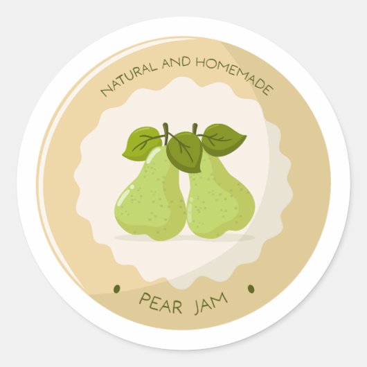 Pear Jam Jar Round Label ラウンドシール (正面)