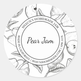 Pear Jam Sketchラベモダンル ラウンドシール