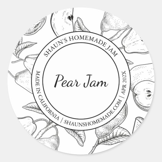 Pear Jam Sketchラベモダンル ラウンドシール (正面)