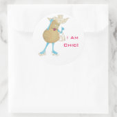 'Pear Paula'光沢ラウンドステッカー ラウンドシール (バッグ)