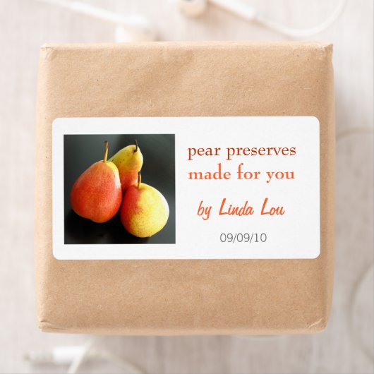 Pear Preservesまたはjamラベル ラベル (インサイチュ)