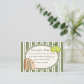 Pear sage green retro baby shower book request エンクロージャーカード (スタンド正面)
