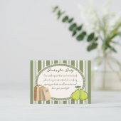 Pear sage green retro baby shower book request エンクロージャーカード (スタンド正面)