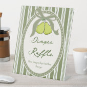Pear sage green retro baby shower diapper raffle 台座サイン (インサイチュ)