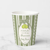 Pear sage green retro stripes baby shower custom 紙コップ (裏面)