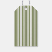 Pear sage green retro stripes baby shower favor ギフトタグ (裏面)