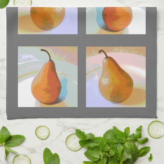 Pear Still Life Group キッチンタオル (折り畳み)