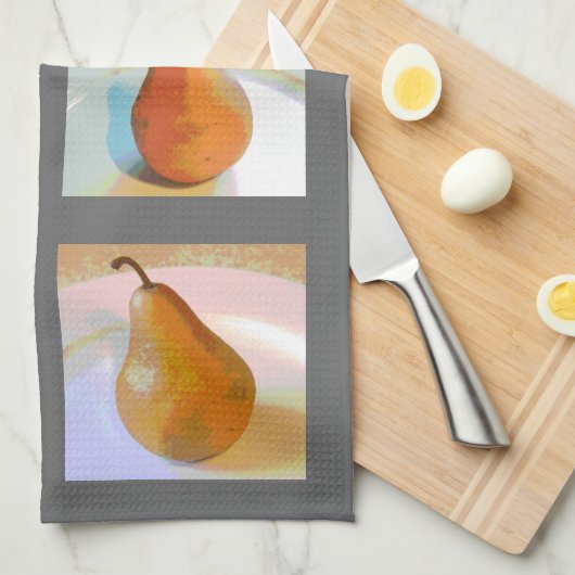 Pear Still Life Group キッチンタオル (四つ折り)