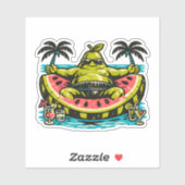 Pear Sumo Pool Float — Vintage Summer Relaxation シール (シート)