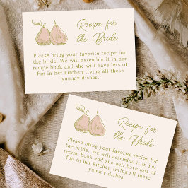 Pear Themed Recipe for the Bride Bridal Shower エンクロージャーカード