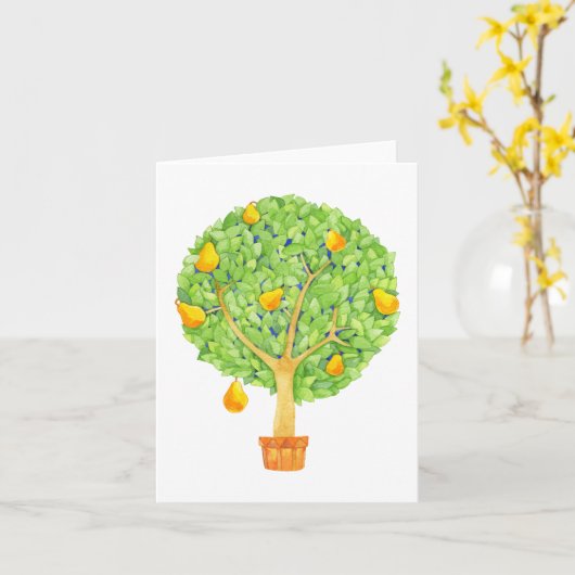 Pear Tree空白のノートカード カード (黄色い花)