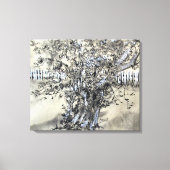 Pear Tree and Pickets / Artist Larry Lerew キャンバスプリント (正面)