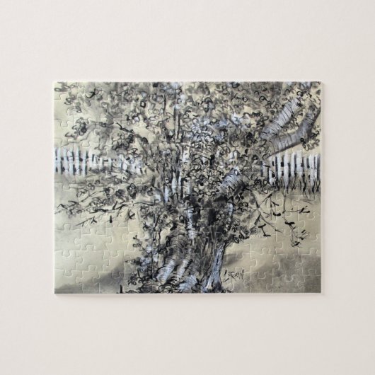 Pear Tree and Pickets / Artist Larry Lerew ジグソーパズル (横)