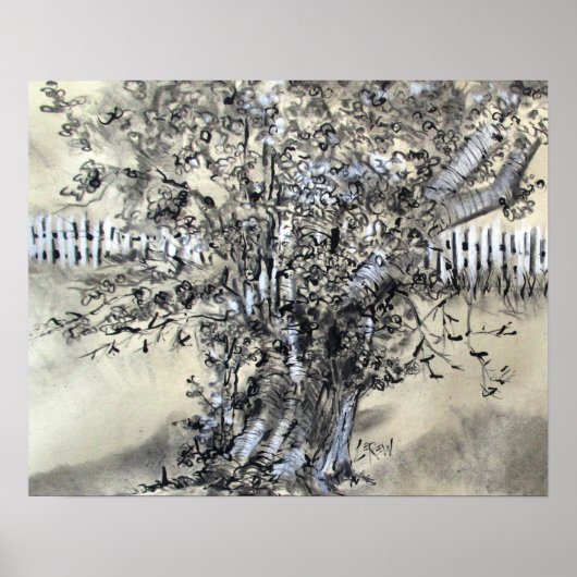 Pear Tree and Pickets / Artist Larry Lerew ポスター (正面)