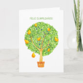 Pear Tree Feliz Cumpleanosのスペインの誕生日 カード (正面)