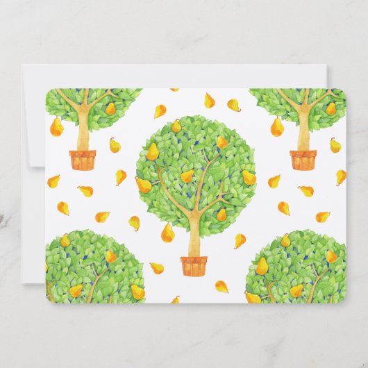 Pear Tree Flat 5x7インチ結婚式招待状カード 招待状 (裏面)