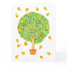 Pear Tree Pears Big Greeting空白の Card（梨の木が大きいグリーティン