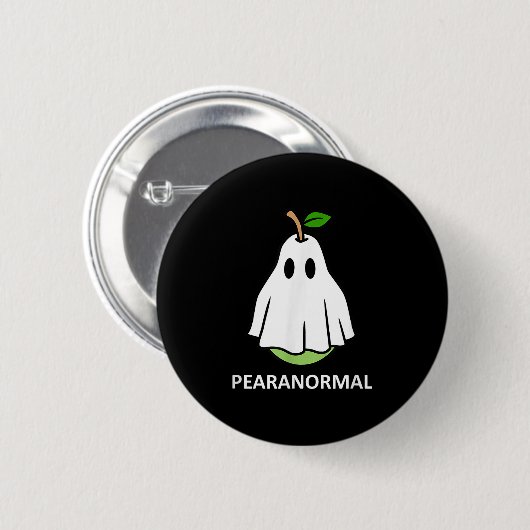 Pearanormal Cute Ghost Pear Halloween Costume Funn 缶バッジ (正面&裏面)