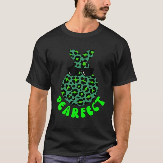 PEARFECT  Pear Fruit Pun Leopard Cheetah Print Tシャツ (正面)