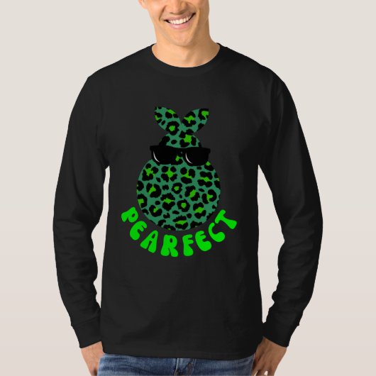 PEARFECT  Pear Fruit Pun Leopard Cheetah Print Tシャツ (正面)