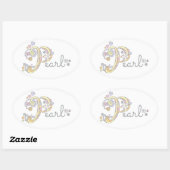 PearlまたはPラベルで始まる名前 楕円形シール (シート)