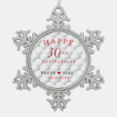 Pearl 30th Wedding Anniversary スノーフレークピューターオーナメント (正面)