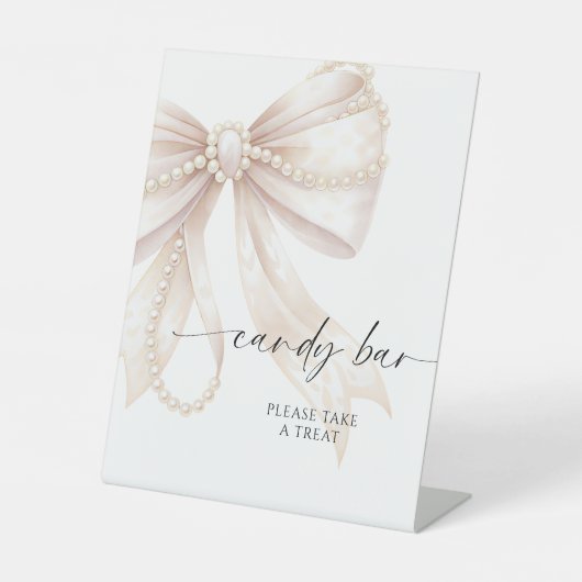 Pearl and Bow Candy Bar 台座サイン (正面)