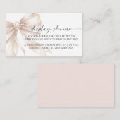 Pearl and Bow Display Baby Shower Enclosure Card エンクロージャーカード (正面/裏面)