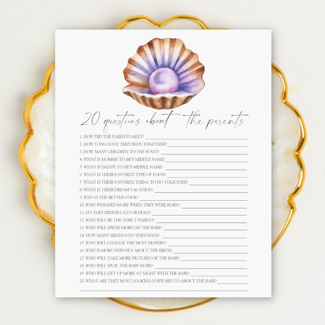 pearl baby shower - 20 questions about the Parents (クリエイターアップロード済み)