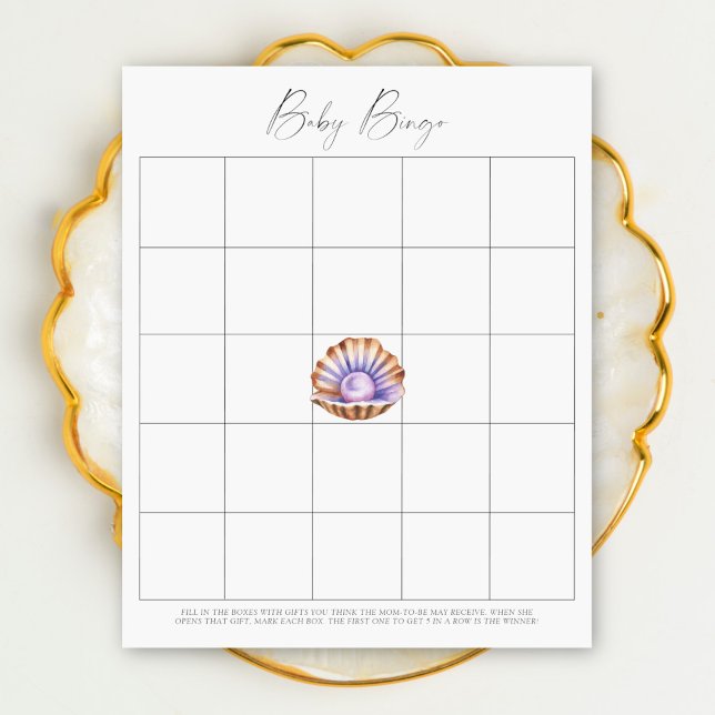 Pearl baby shower - Baby Bingo game (クリエイターアップロード済み)