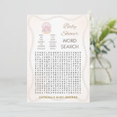 Pearl Baby Shower Game - Editable Name, 5x7 招待状 (スタンド正面)