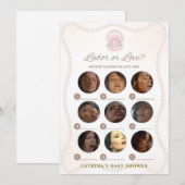 Pearl Baby Shower Game - Editable Name, 5x7 招待状 (正面/裏面)