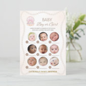 Pearl Baby Shower Game - Editable Name, 5x7 招待状 (スタンド正面)