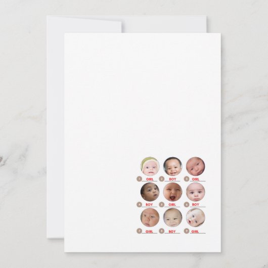 Pearl Baby Shower Game - Editable Name, 5x7 招待状 (裏面)