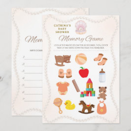 Pearl Baby Shower Game - Editable Name, 5x7 招待状