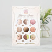 Pearl Baby Shower Game - Editable Name, 5x7 招待状 (スタンド正面)