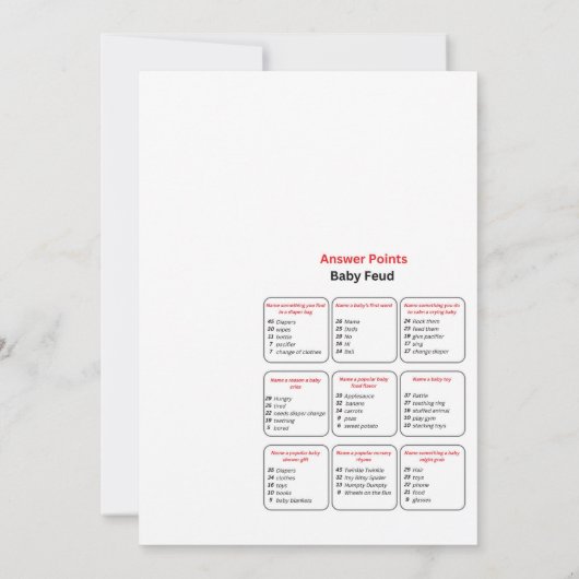 Pearl Baby Shower Game - Editable Name, 5x7 招待状 (裏面)