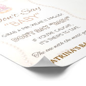 Pearl Baby Shower Game Sign ポスター (角)